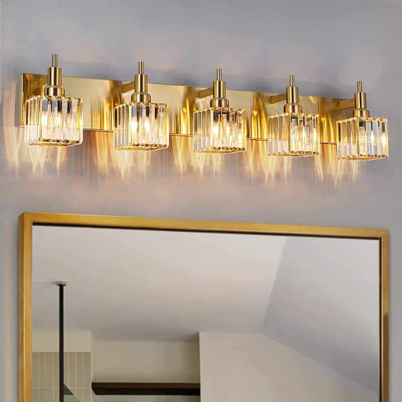2/3/4-Light Modern Bathroom Crystal Vanity Light Wall Sconces