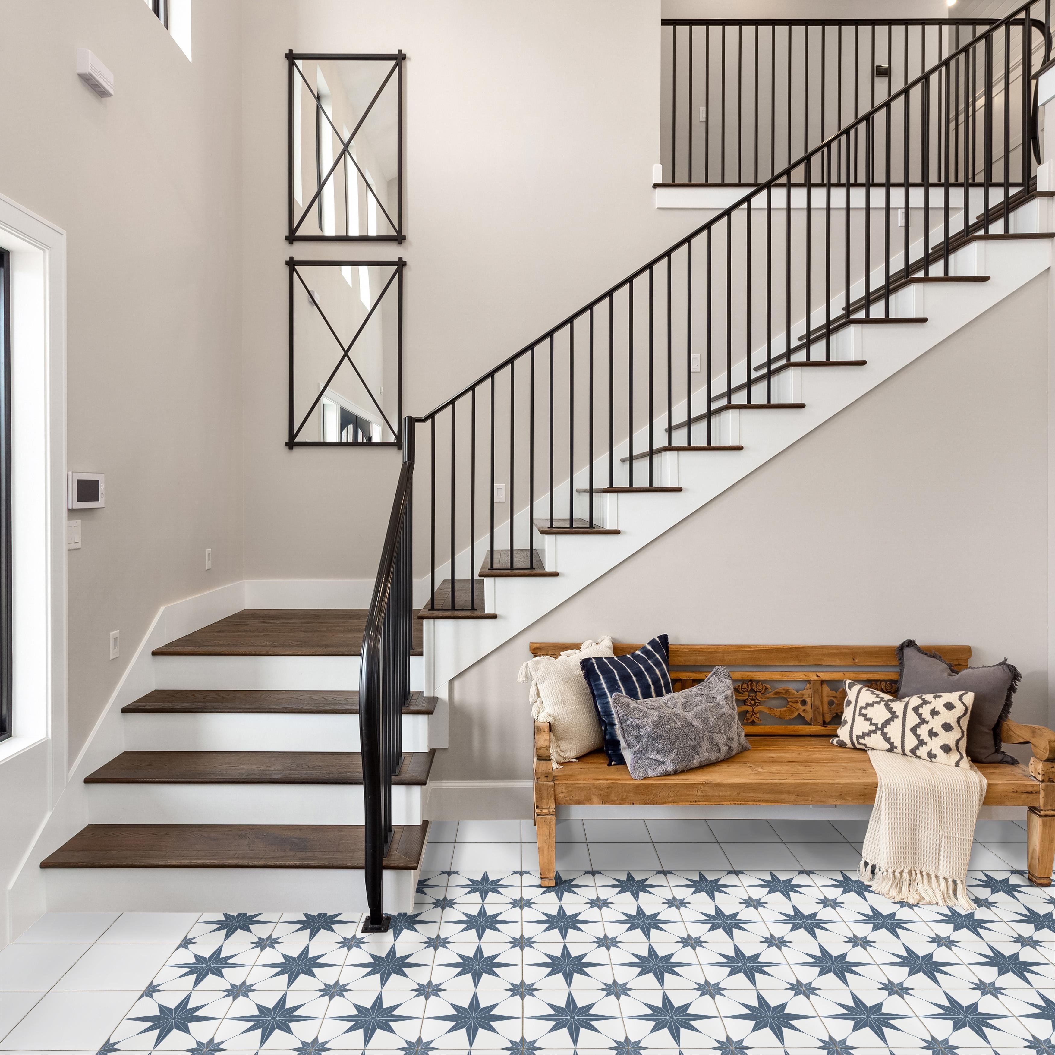 Stella Azul 9-3/4" x 9-3/4" Porcelain Floor and Wall Tile