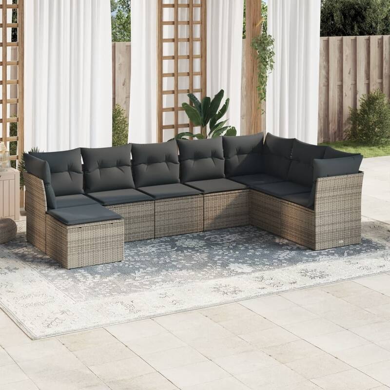 vidaXL Outdoor Sofa Set Grey - 21.7 x 21.7 x 14.6