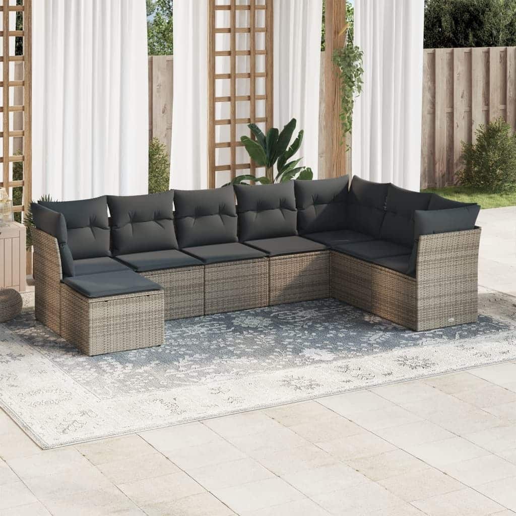 vidaXL Outdoor Sofa Set Grey - 21.7 x 21.7 x 14.6