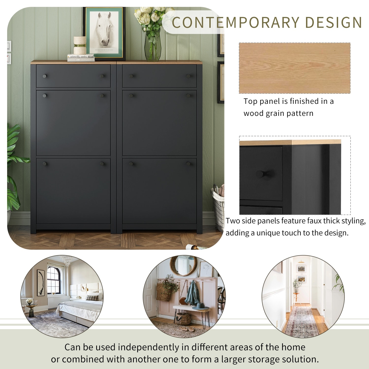 Tall grey shop shoe cabinet