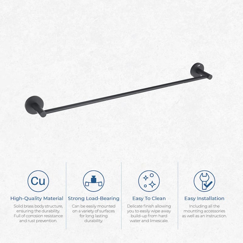 Circular 24 inch Bathroom Towel Bar