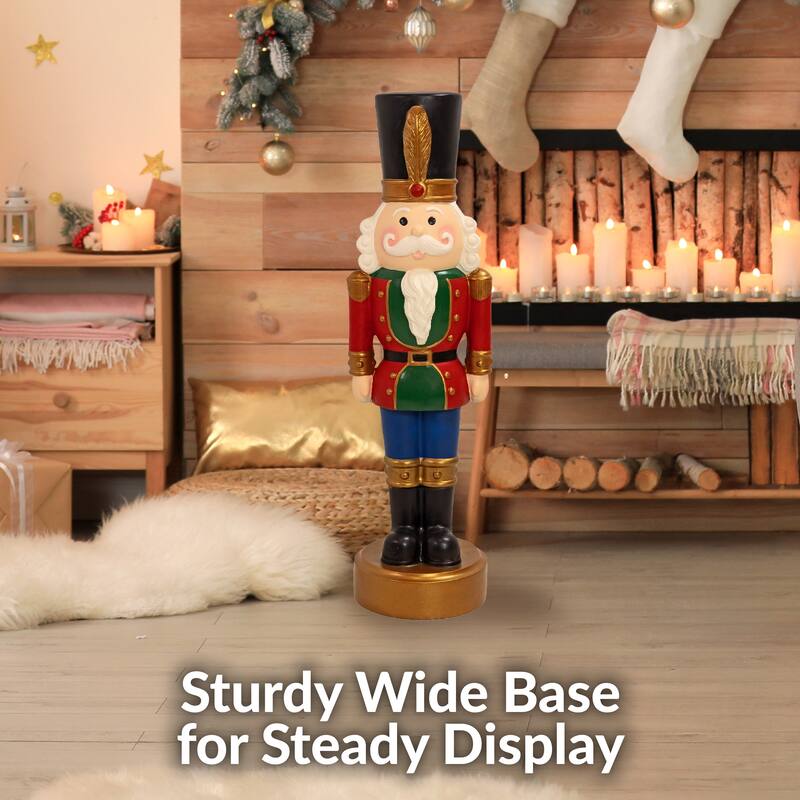Sunnydaze Tommy the Toy Soldier Christmas Nutcracker Statue - 37" H - Set of 2