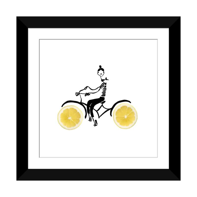 iCanvas "Lemon Cycle" by Gretchen Roehrs PFA - Black - 24x24x1