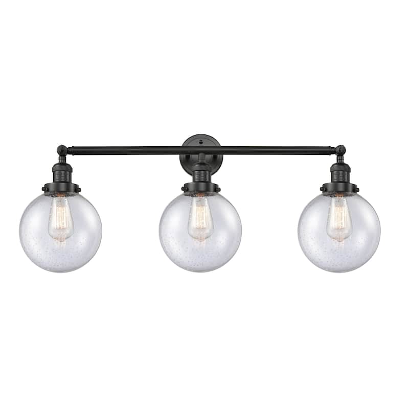 Innovations Lighting Beacon 3 Light 32" Wide Bathroom Vanity Light - Matte Black / Seedy