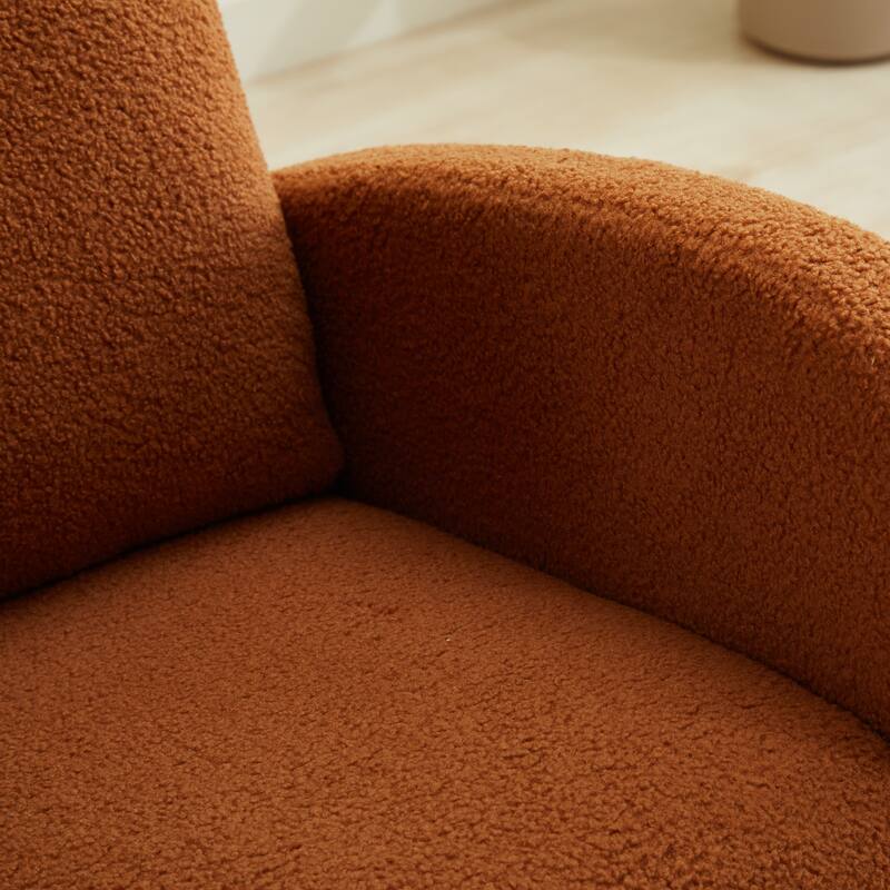 Upholstered Rocking Chair Nursery Chair with High Back and Side Pocket