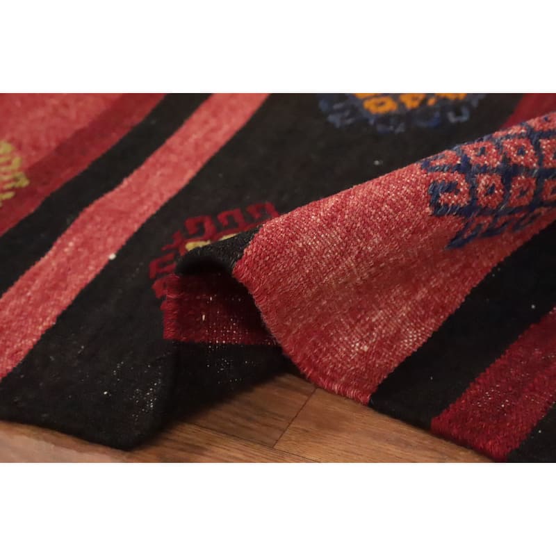 Hand Woven Oriental 100% Wool Carpet Southwestern Tribal Red Kilim Area Rug - 10' 0'' X 6' 0''