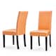 Monsoon Villa Faux Leather Parson Dining Chairs (Set of 2) - Sunrise Orange