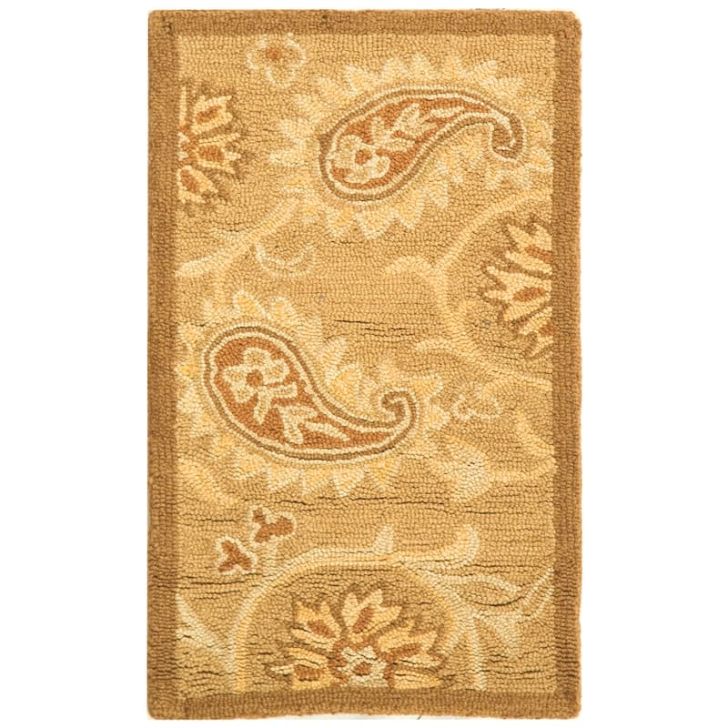 SAFAVIEH Handmade Berkeley Paisley Dosha Botanical Wool Rug - 1'6" x 2'8" - Camel - Rectangle