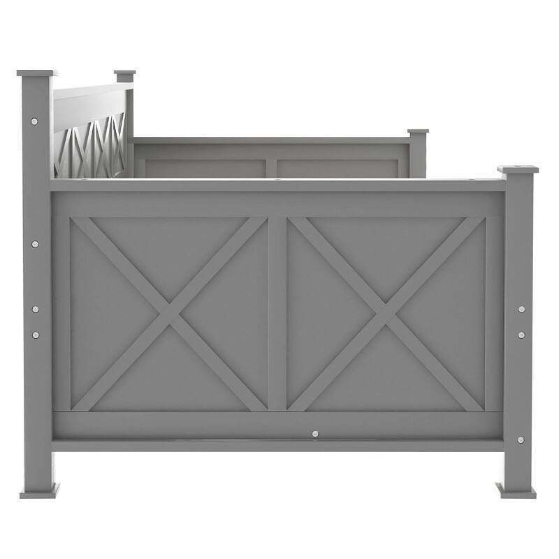 Farmhouse Style Solid Wood Daybed,Twin Size Sofa Bed with 2 Drawers（2 Colors）