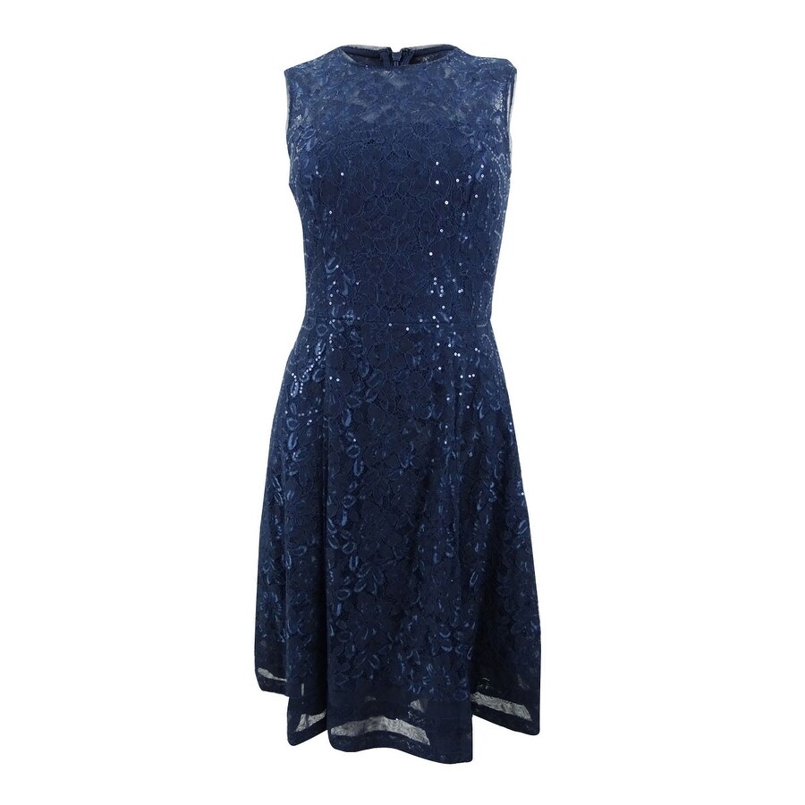 calvin klein blue lace dress
