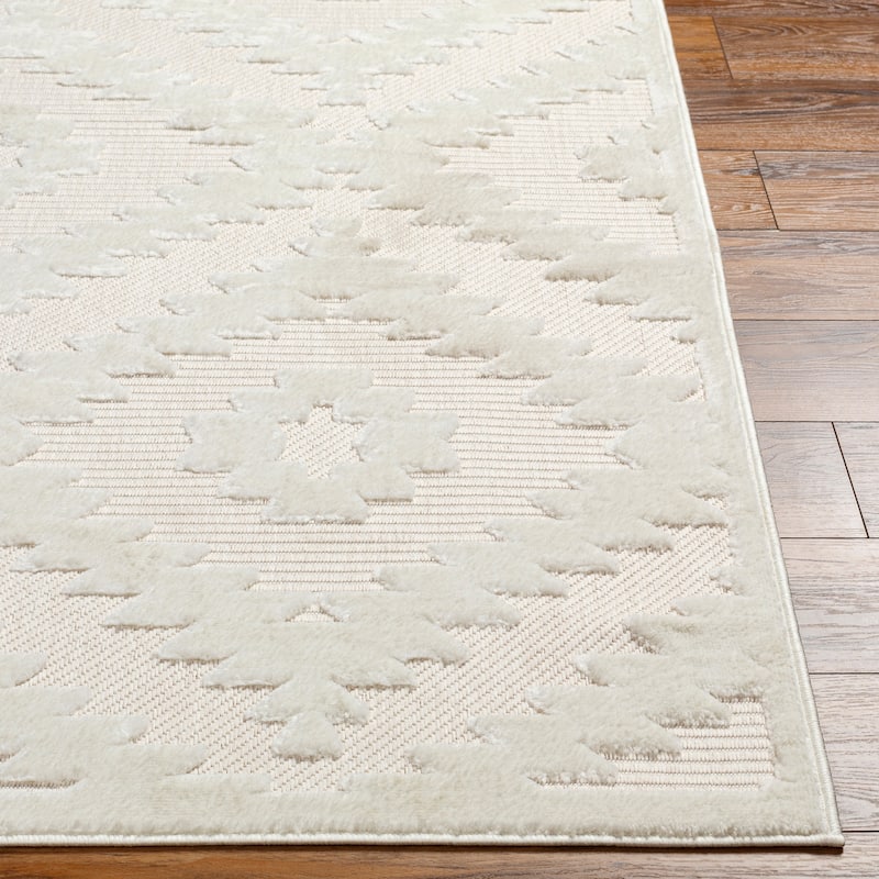 Livabliss San Diego Indoor/ Outdoor Neutral Diamond Area rug