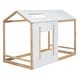 preview thumbnail 17 of 16, Twin House Platform Bed with Roof and Window, White/Grey