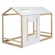 preview thumbnail 17 of 16, Twin Size House Platform Bed with Roof and Window, Sturdy Pine Wood Frame, Decorative and Fun Design, White+Antique Grey