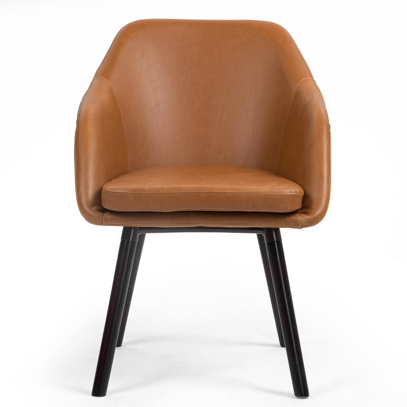 Carson Carrington Akrehamn Cappuccino Faux Leather Armchair (Set of 2)