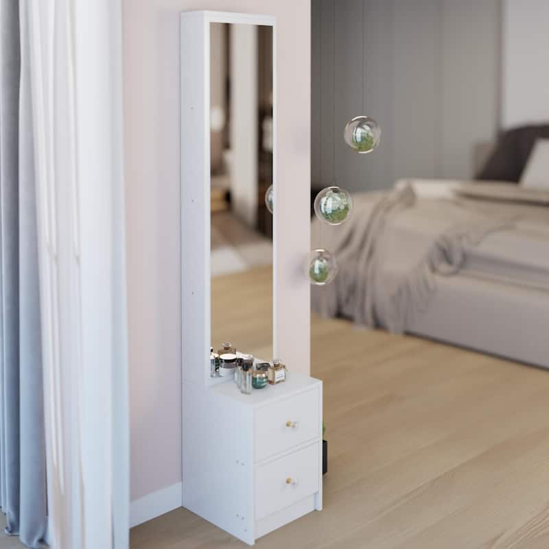 Length 11.8" x Width 15.7" x Height 63" Simple Stylish Dressing Mirror Cabinet, Full Body Mirror Cabinet, Extra Large Mirror