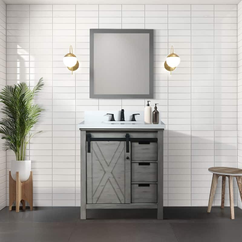 Marsyas Brown Bath Vanity, Cultured Marble Countertop and Mirrors