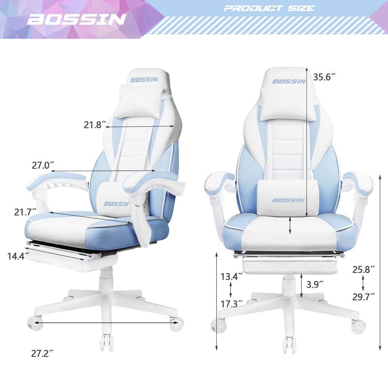 BOSSIN Racing Style Gaming Chair,300 lbs Big and Tall gamer chair High Back Computer Chair