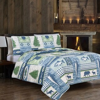 Rustic Mountain Quilt Bed in A Bag Set Queen