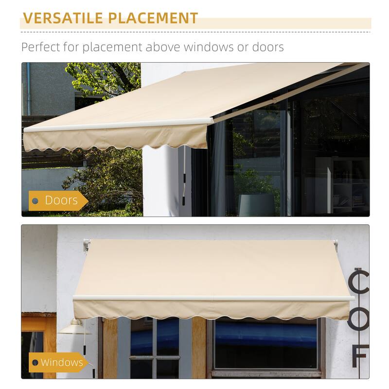 Outsunny 10x8-foot Manual Retractable Sunshade Shelter Awning