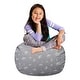 preview thumbnail 182 of 187, Kids Bean Bag Chair Cover Stuffed Animal Storage or Toy Organizer 27 Inch Medium - Canvas White Dandelions on Gray