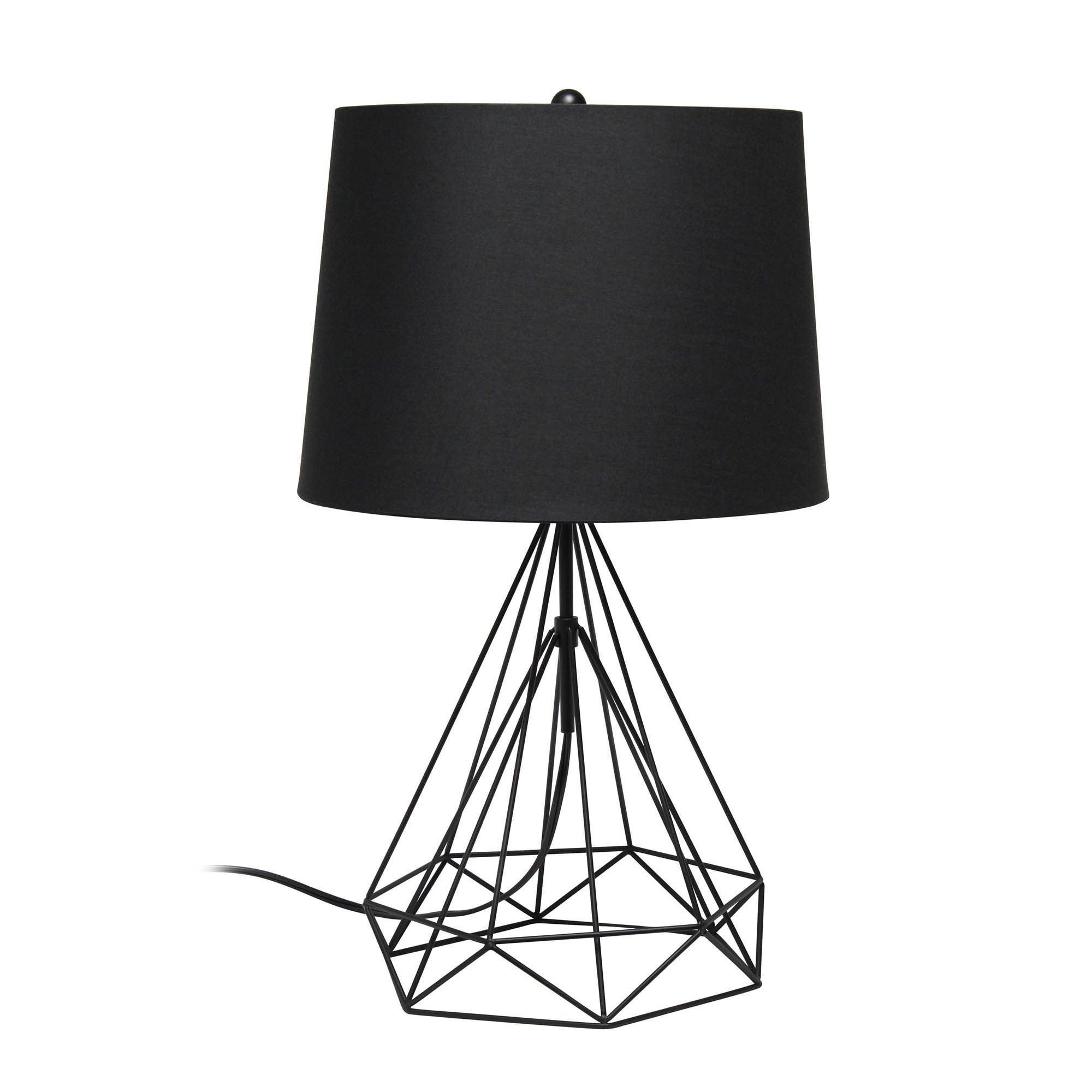 Elegant Designs Wired Metal Table Lamp, Black Matte - 14
