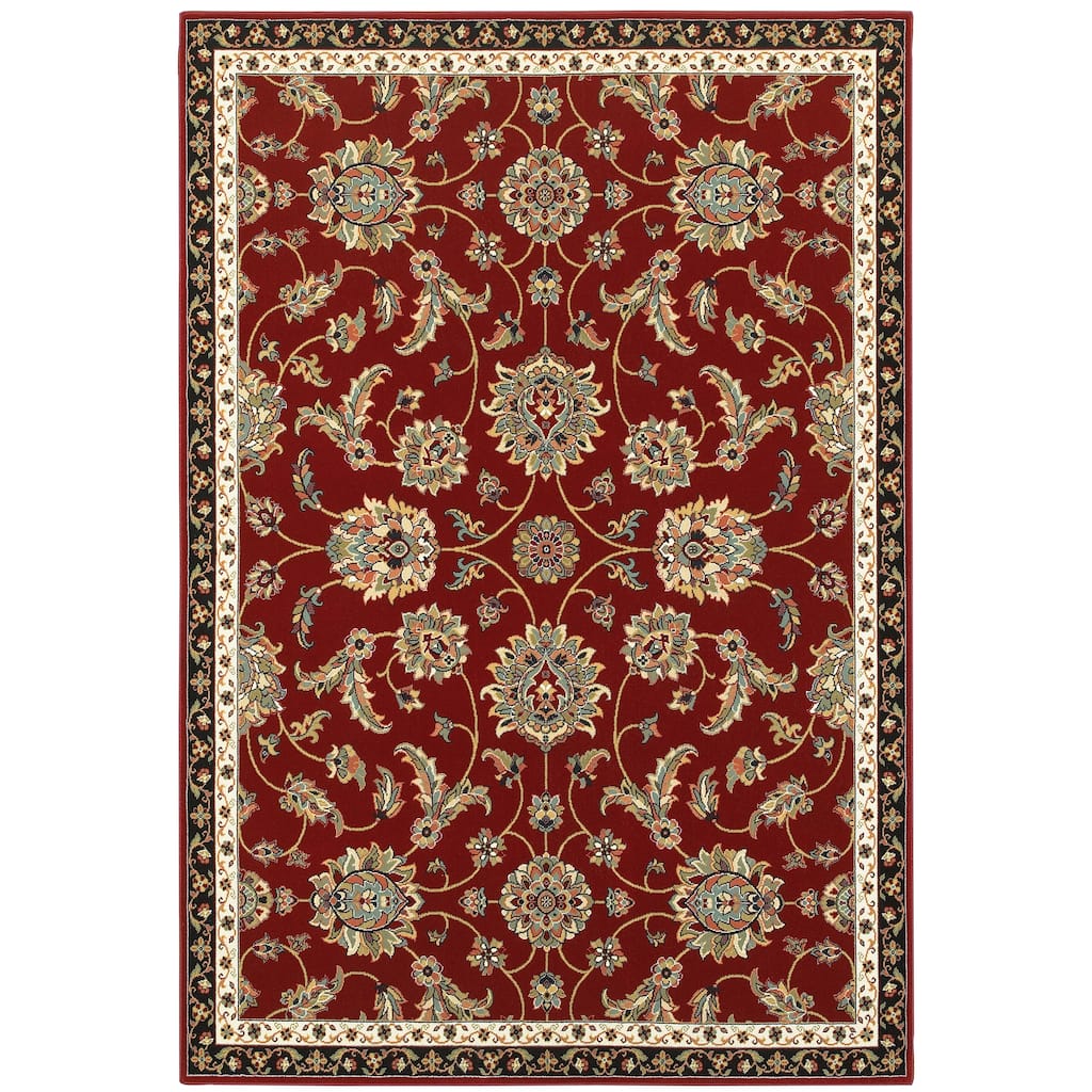 Hayes Red Various Colors Oriental Floral Traditional Casual Area Rug