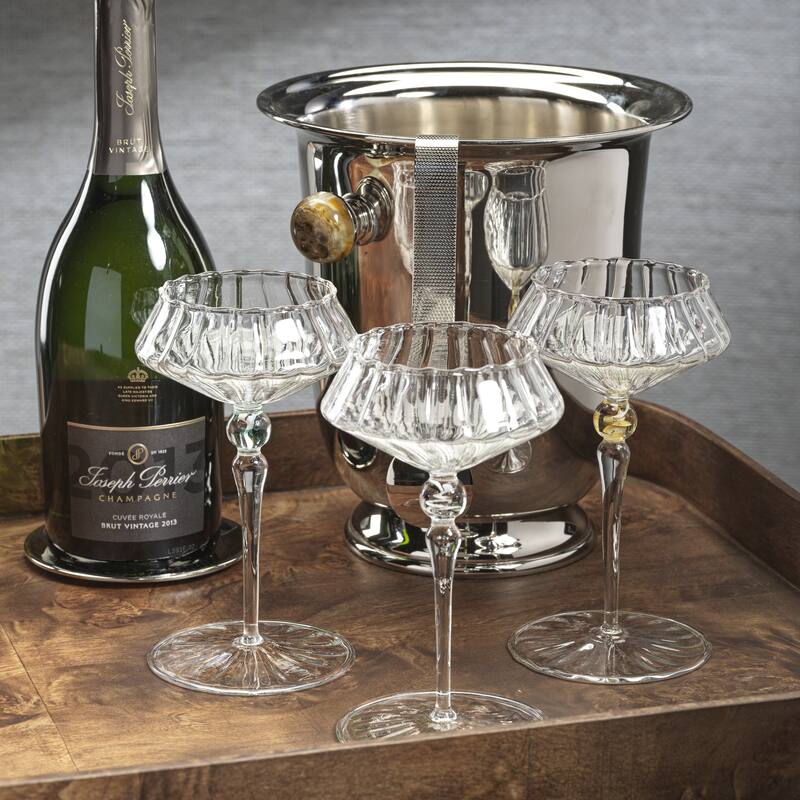Ondine 4-Piece Set Fluted Coupe Glasses