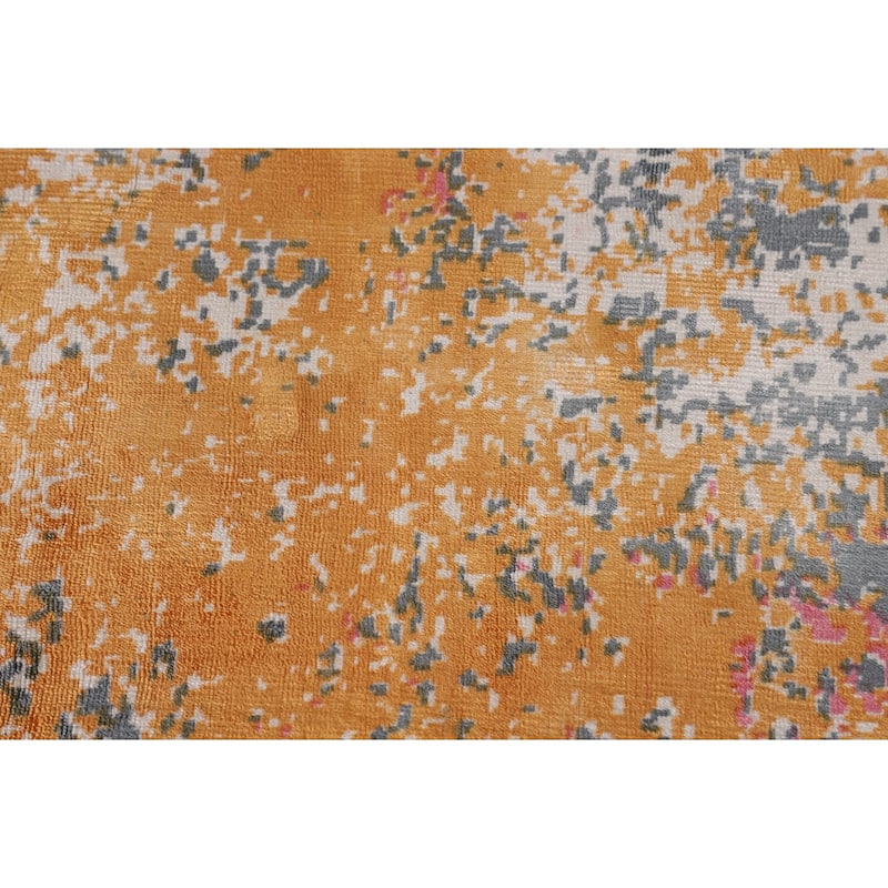 Contemporary Abstract Area Rug Hand-Knotted Bedroom Wool Carpet - 5'3" X 7'5"