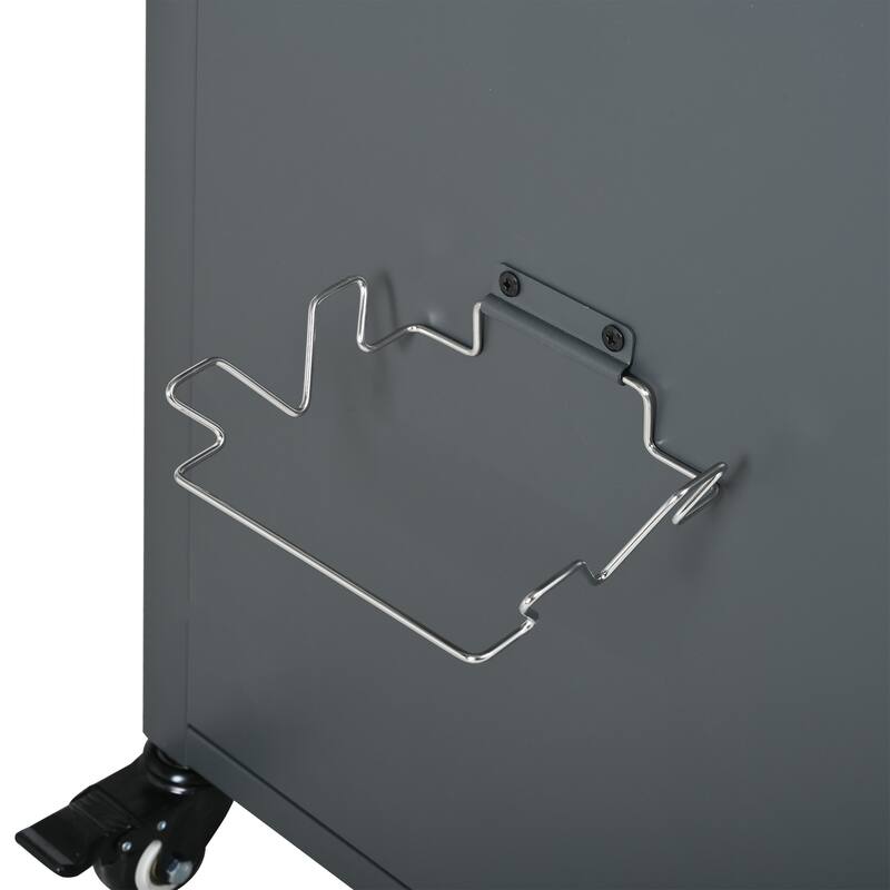 Foldable Outdoor Prep Station BBQ Cart with Trash Rack, Portable Kitchen Island Grill Cart with Foldable Top