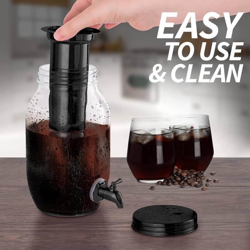 1.5 Liter Cold Brew Coffee Maker with Stainless Steel Mesh Filter