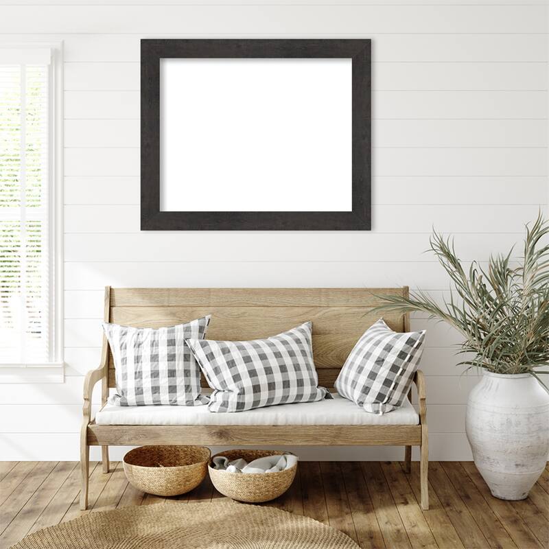 Amanti Art Rustic Plank Espresso Framed Dry Erase Magnetic Board