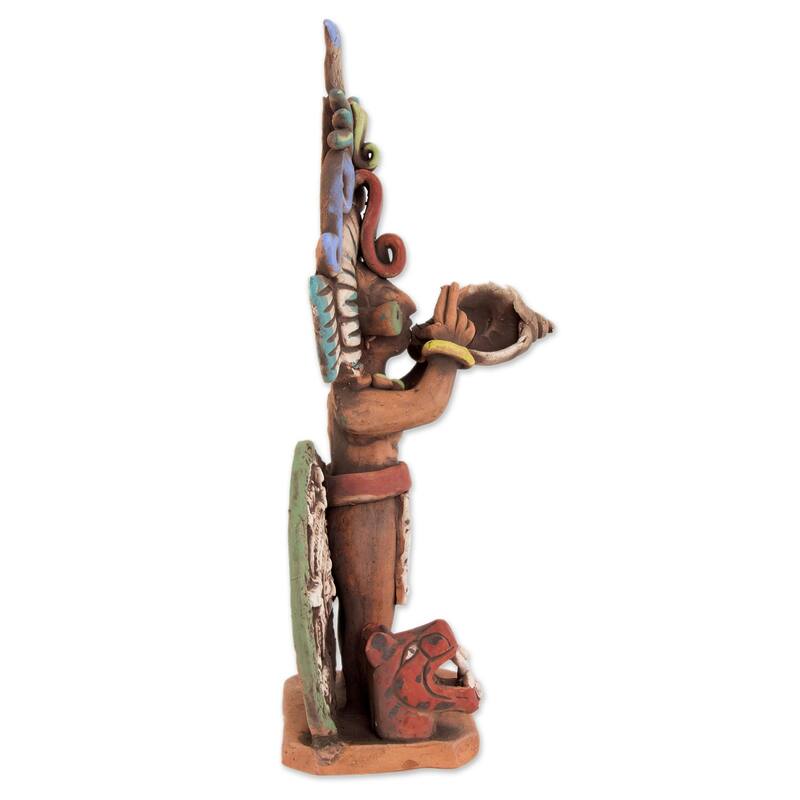 Novica Handmade Priest Of The Aztecs Ceramic Sculpture