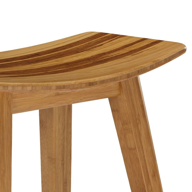 Tigris Counter Height Stool, Caramelized With Exotic Tiger Inlay, (Set of 2)