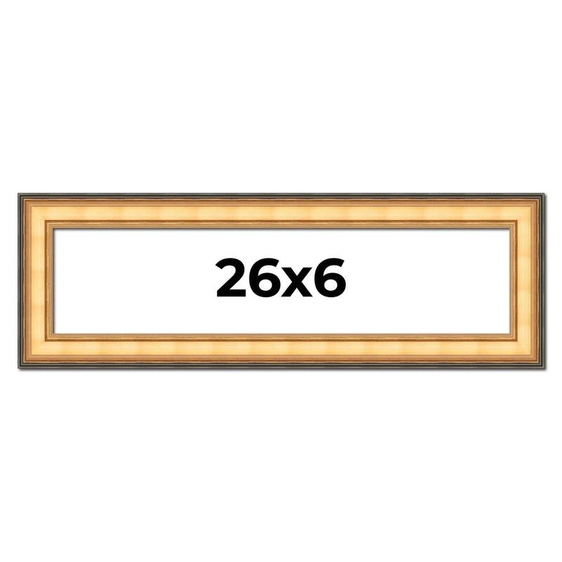 26x6 Frame Gold Plein Aire Solid Wood Picture Frame Width 2 Inches |