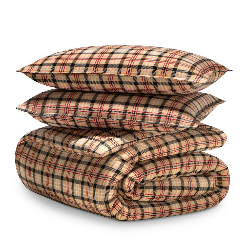 Bare Home Cotton Flannel Duvet Cover and Sham Set