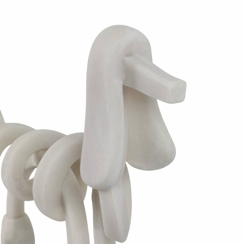 Resin Dog Sculpture Modern Decorative Figurine Accent - 20" White - 20" x 6" x 20"