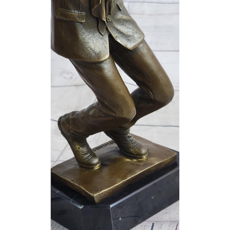 African American Jazz Trumpet Player Trumpeter Bronze Sculpture Statue Musician Decor