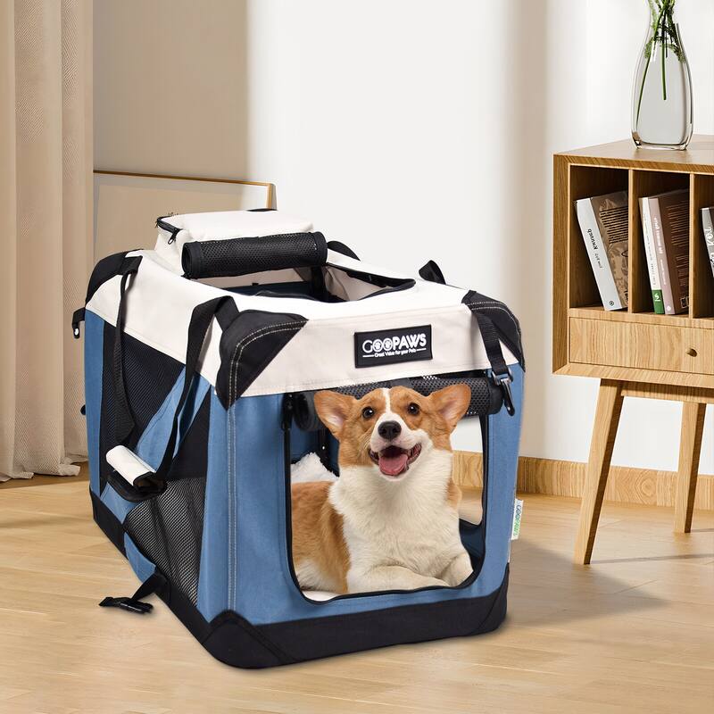 JESPET Indoor & Outdoor 3-Door Collapsible Soft-Sided Dog Crate