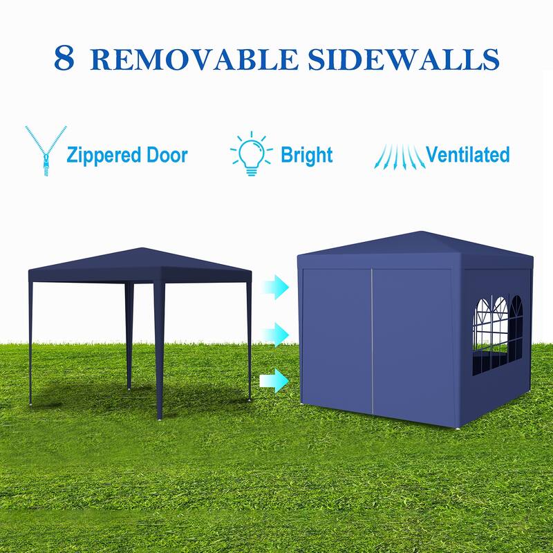 10x10FT Heavy Duty Tent, Outdoor Wedding Canopy with 4 Removable Walls