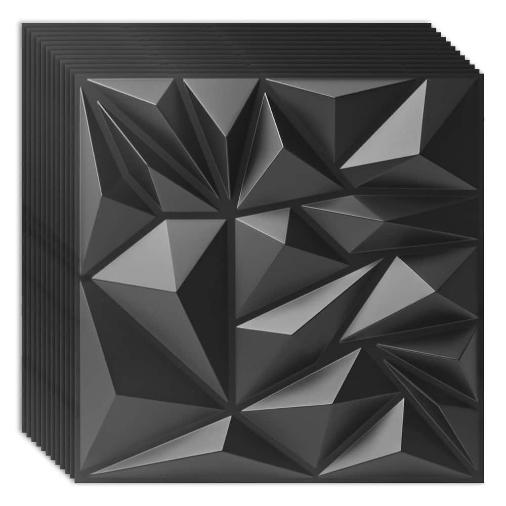 Art3d 33pcs 11.8"x11.8" PVC 3D Wall Tiles Ceiling Tiles Cover 32 Sq.Ft.