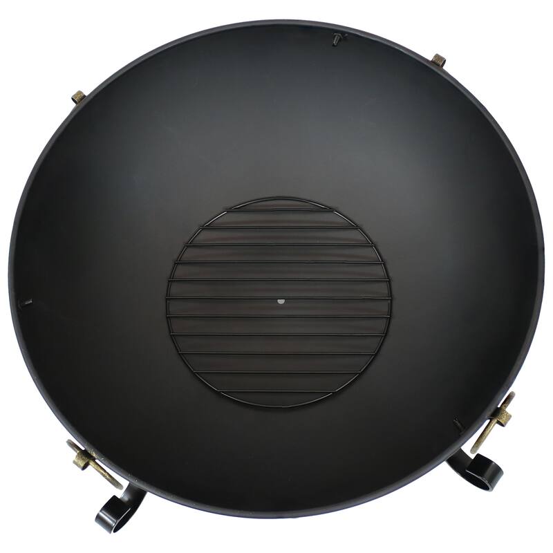 Sunnydaze Victorian Steel Fire Bowl with Handles and Spark Screen