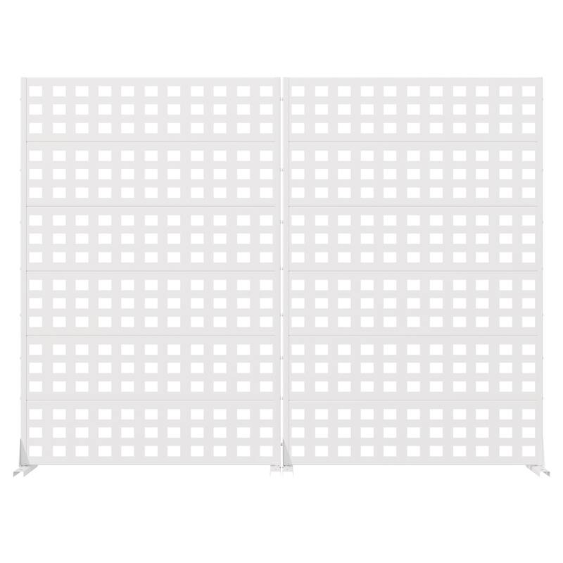 Outdoor Rectangle Privacy Screens Metal Screen Fence Panel Set of 2