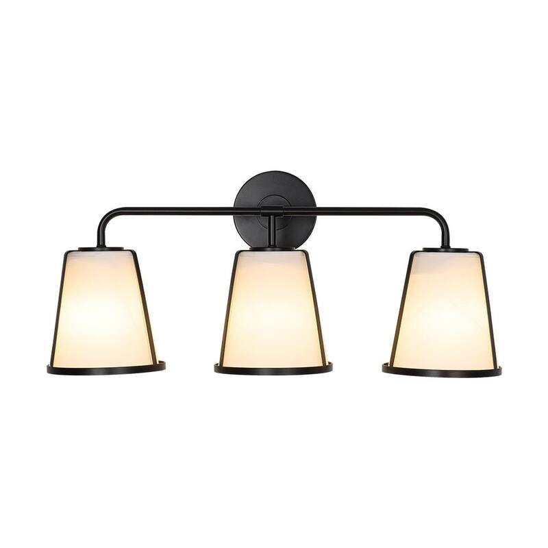 Bohemian 3-Light Ivory Fabric Shade Vanity Wall Light 24.4 in