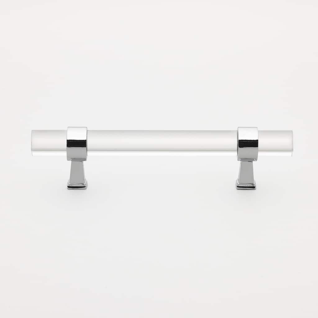 GlideRite 5-Pack 3-3/4 in. Center Clear Acrylic Polished Chrome Pulls - Polished Chrome