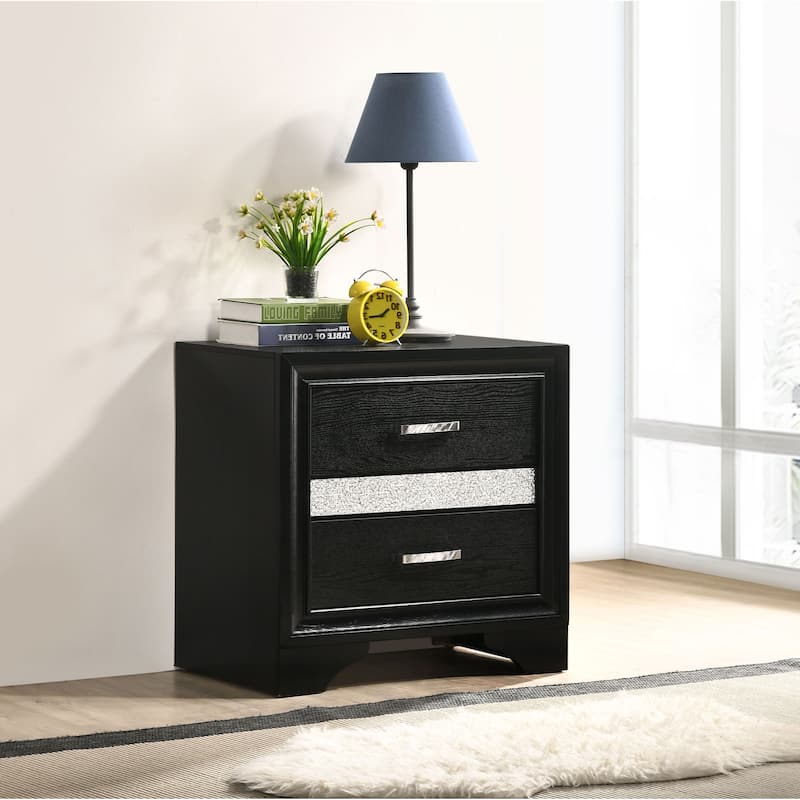 Miranda Contemporary 2-drawer Nightstand White