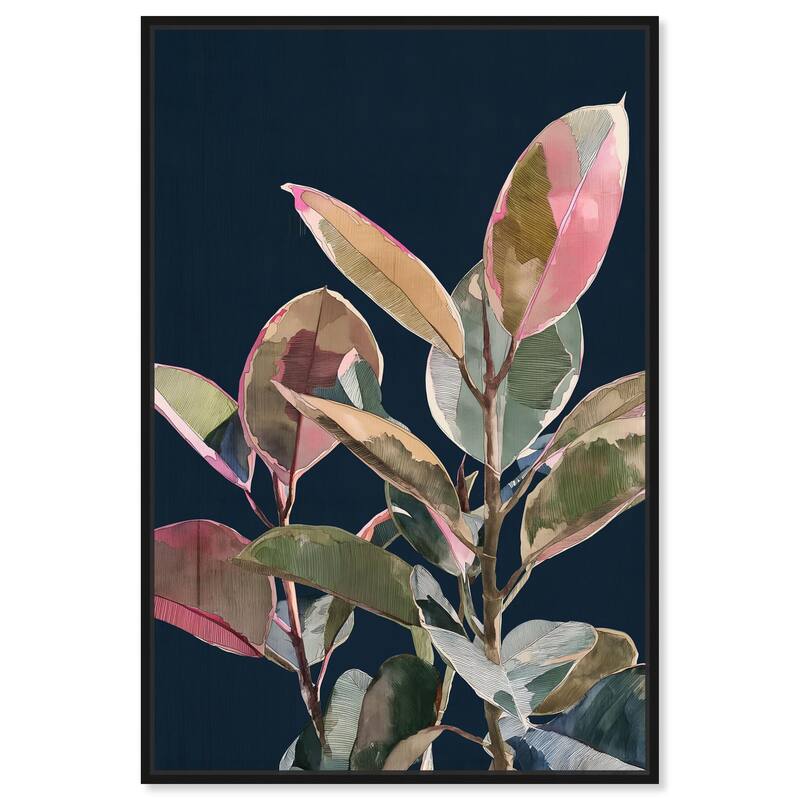 Fuchsia Frond II Canvas by Art Remedy - Black - 36" x 54"