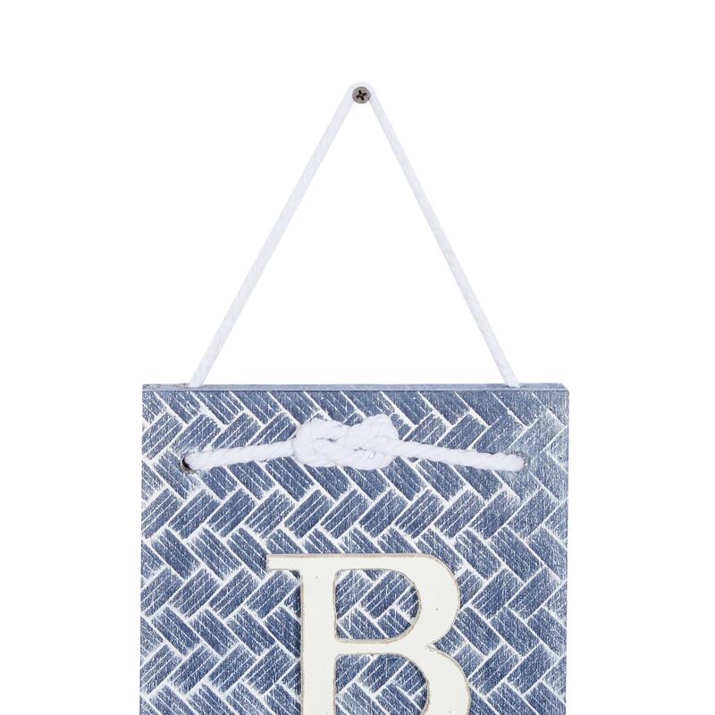 Blue Wood Beach Sign Home Wall Decor