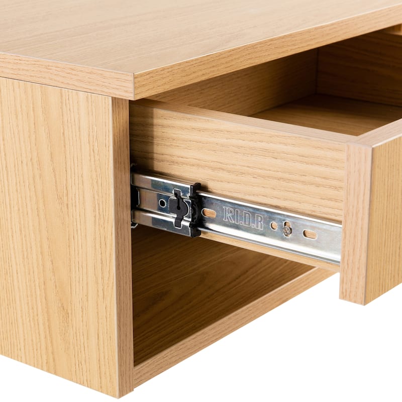 JONATHAN Y Celerie 15.71" Mid-Century Modern Floating Wall Mounted Nightstand with Soft-Close Drawer and Cable Hole