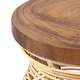preview thumbnail 4 of 8, Rattan Cage Side Table With Solid Wood Top by East at Main